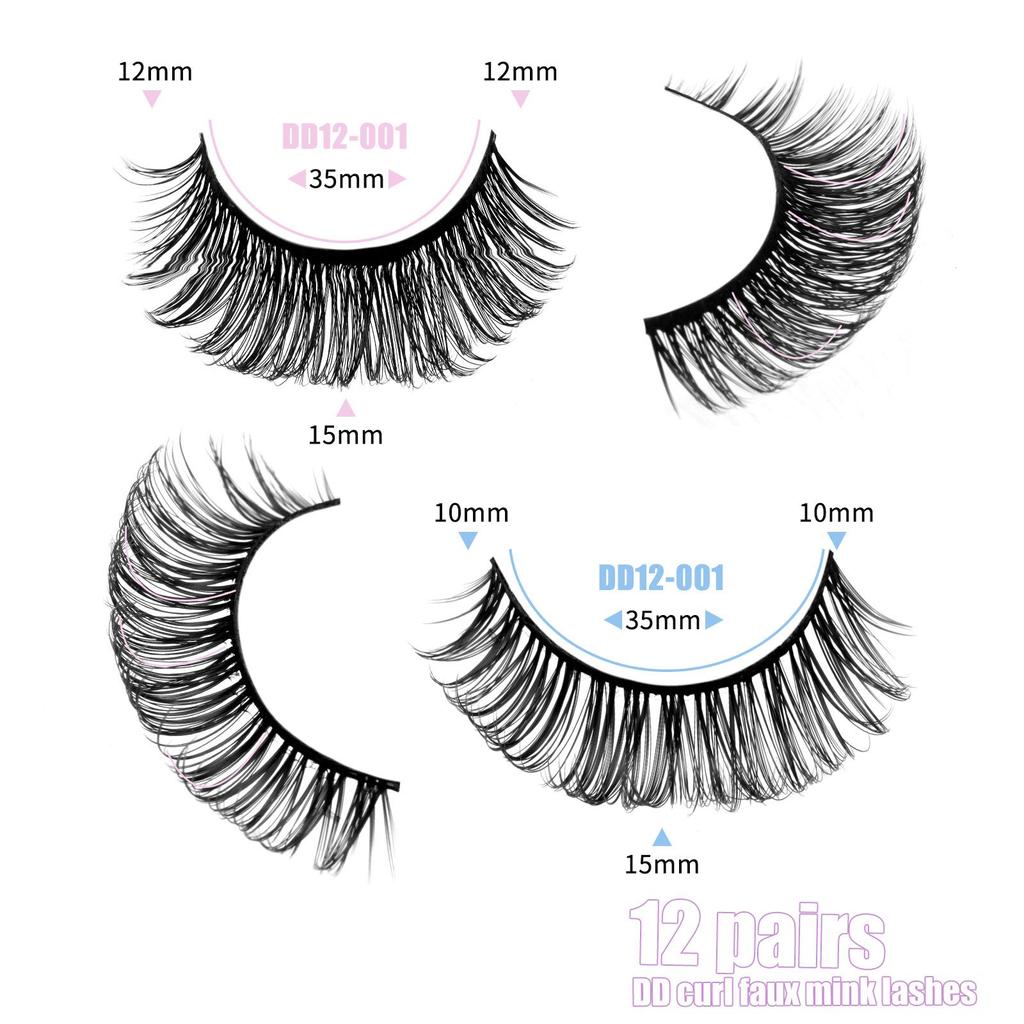 European & American Style Thick 3D Curled False Eyelashes - Photogenic Russian Design