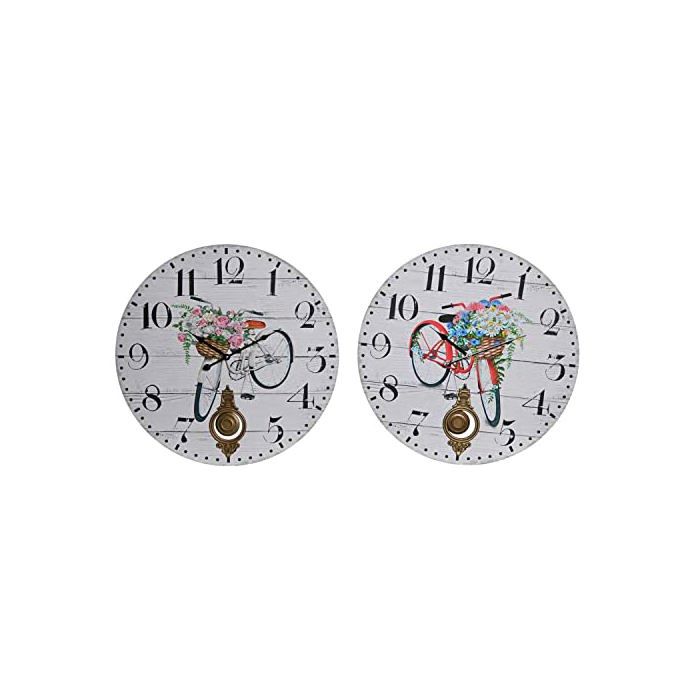 Wall Clock - DKD Home Decor - Multicolor - Metal, Wood, MDF - 62.5x61.5x27 Cm - Interior Decoration