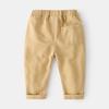 2025 fashionable Korean version of trendy handsome casual pants, spring cotton comfortable mid-waist medium-sized children's casual trousers