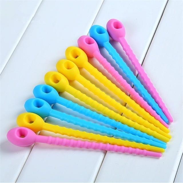 5 Pcs/lot Silica Gel Cable Ties Releasable 210mm Length Self-locking Cable Zip Ties All-purpose Multi-use Bag Clip
