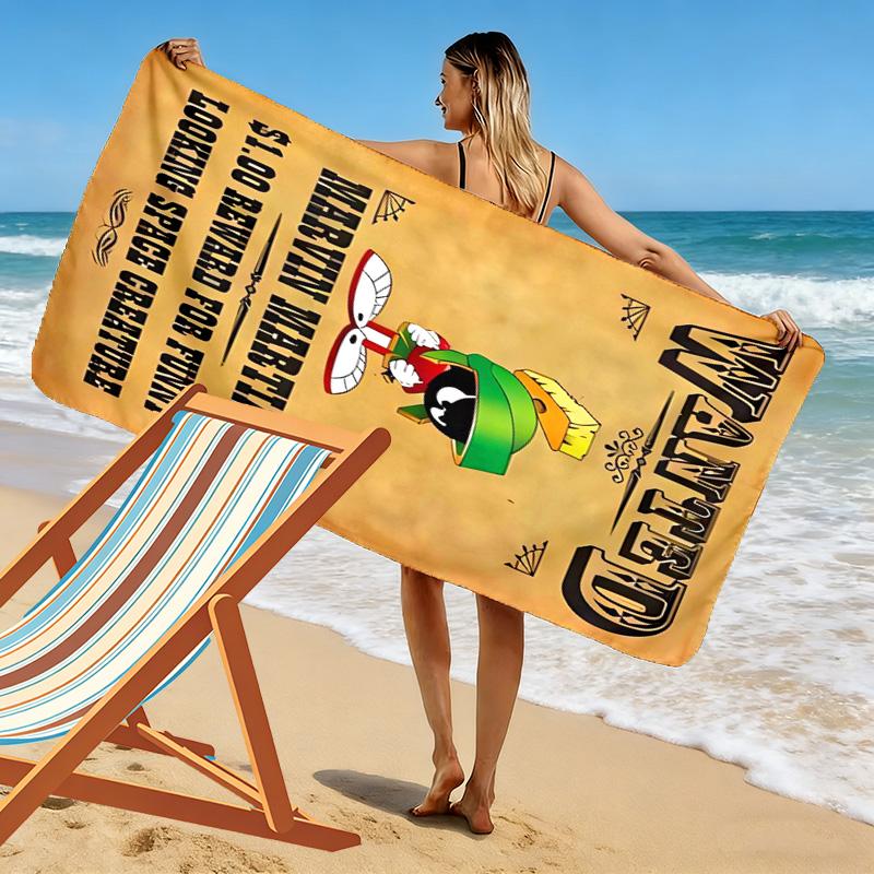 Martian Mayhem: Green Invasion beach towel beach Beach towel for vacation photos Absorbent bath towel quick-drying swim towel swim Fashion