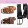 Solid Fashion Color Rivet Decoration Women Casual Wide Belt For Daily Use
