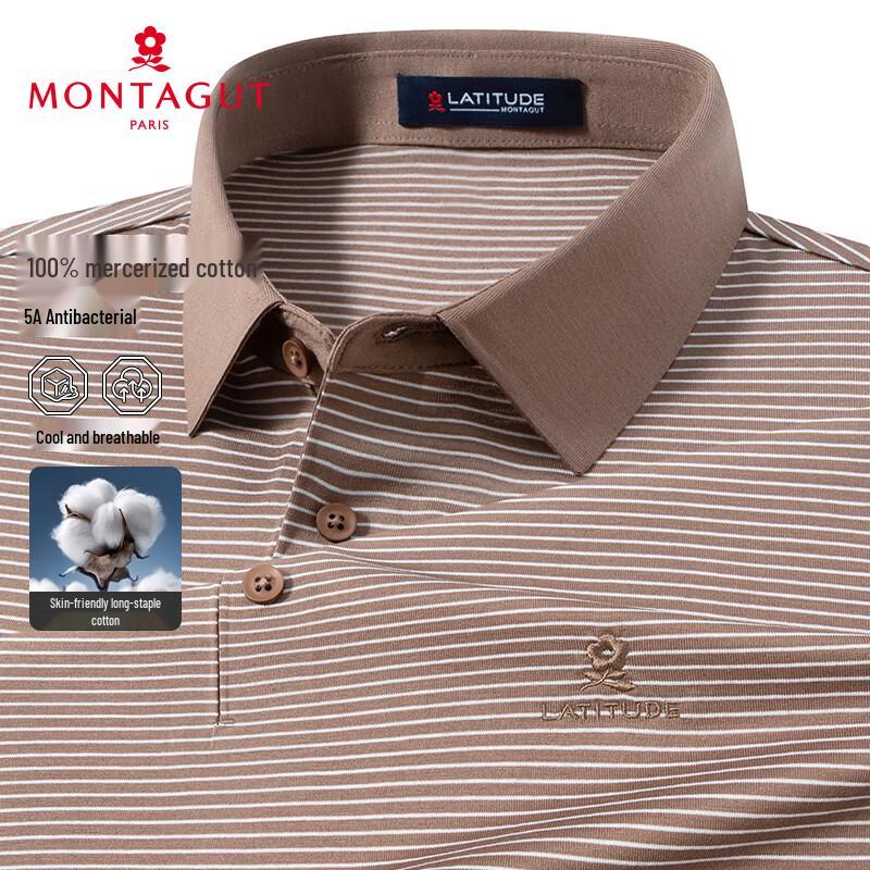 MONTAGUT Men s Summer 5A Antibacterial Pure Cotton Polo Shirt 3XL /56
