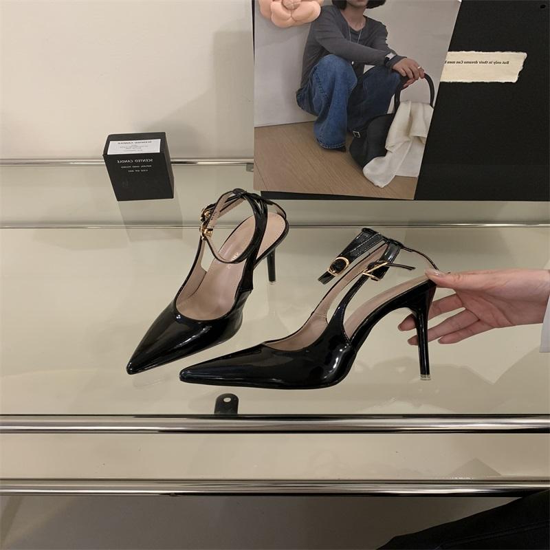 Eilyken Street Style Spitzschuh Lackleder Damen Pumps Sexy Stripper Sandalen Slingback Dünne Hohe Absätze Schuhe