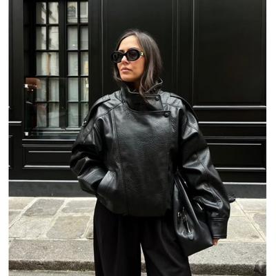 Women's Fall Retro Versatile PU Leather Pilot Jacket