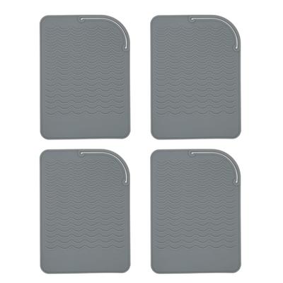 4 Stück Hitzebeständige Glätteisenunterlage Silikon Hitzebeständige Matte Hitzematte für Lockenstab Glätteisen Flacheisen