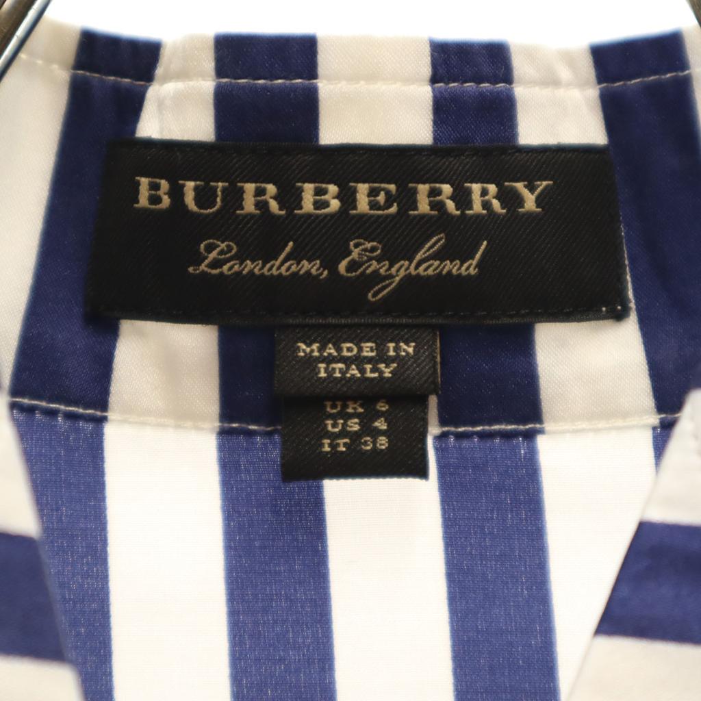BURBERRY Made in Italy Silk Blend Striped Pattern Long sleeve shirt Women Used