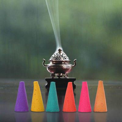 60-600Pcs Incense Cones Colorful Odor Remover Incense Anxiety Relief Fragrance Incense Cones for Living Room Bedroom