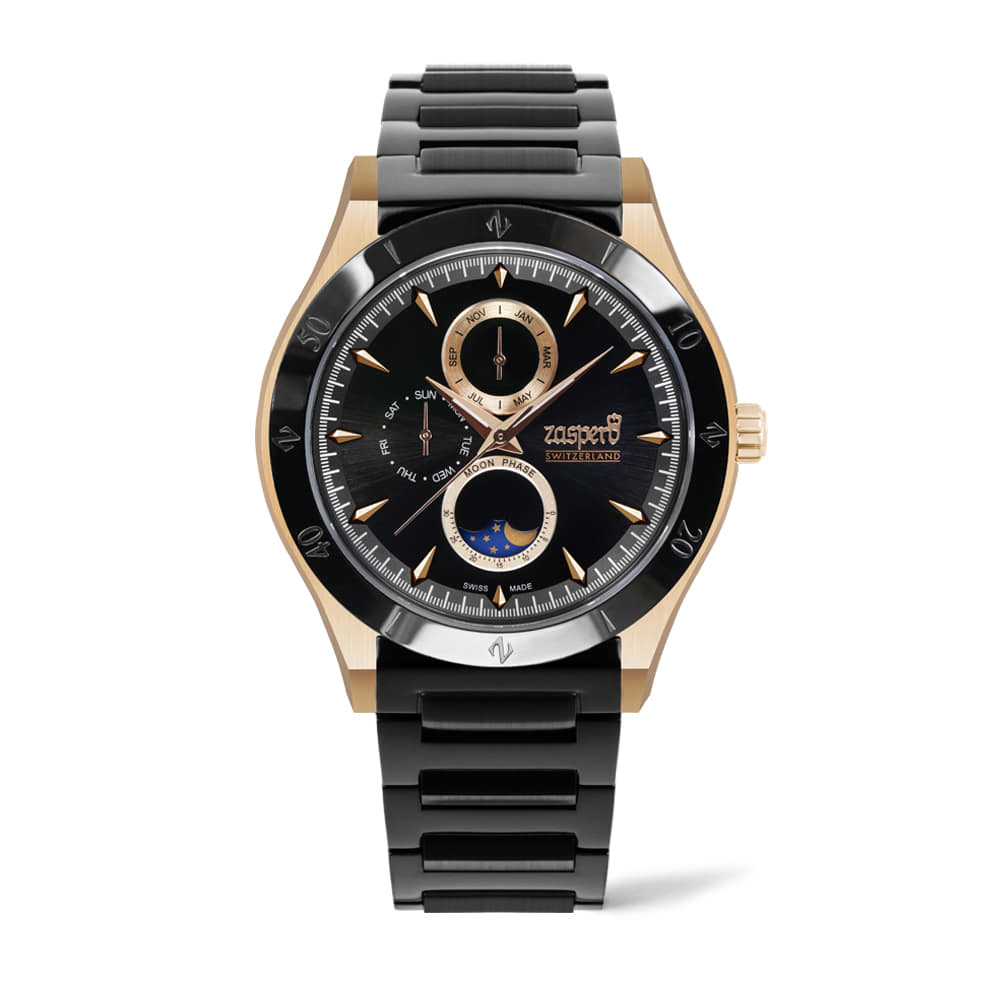 Jaseupelo Swiss Men'S Sportivo Moonphase Metal Watch Sg405-11
