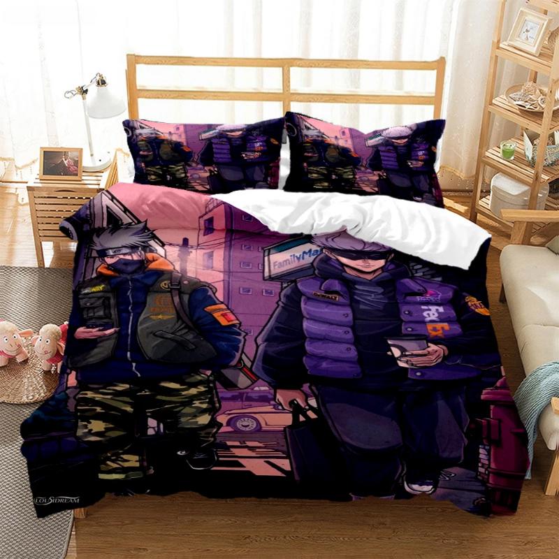 Jujutsu Kaisen Bedding Set Quilt Cover Pillowcase Anime Figure Satoru Gojo Bed Bedroom Duvet Cover Decor Beddings Suit Kids Gift