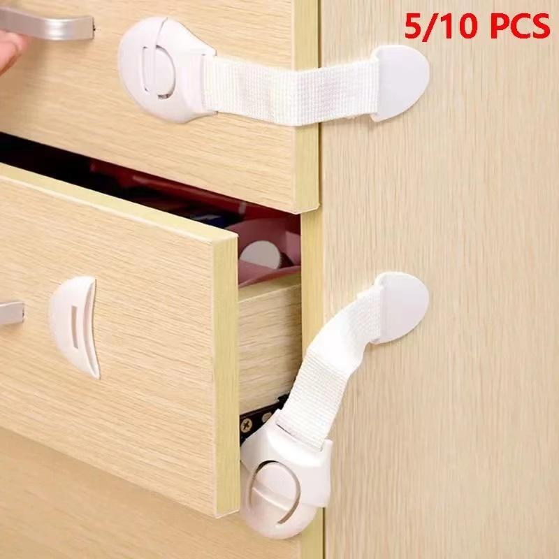 10pcs White Kids Safety Cabinet Lock Baby Proof Security Protector Drawer Door Cabinet Lock Plastic Door Lock 10pcs White Kids S
