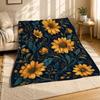 Golden Daisy Floral Coral Fleece Blanket