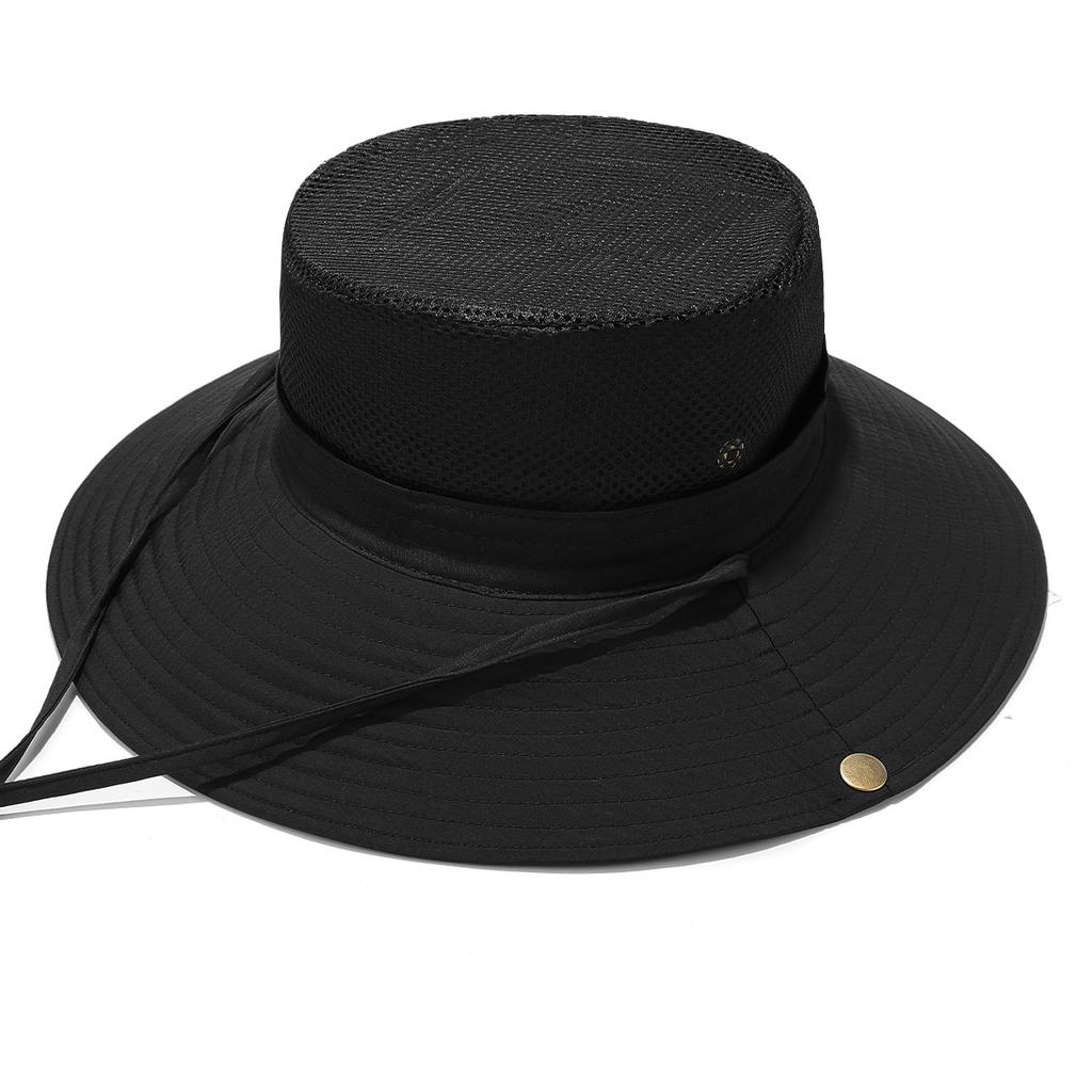 Summer Outdoor Solid Color Fisherman Hat Fishing Large Brim Sunshade Quick-Dry Hat Foldable Mountaineering Hiking Sun Protection