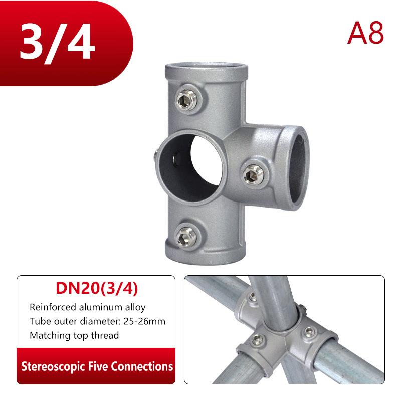 25Mm Aluminum Alloy Connector Elbow Tee Base Flat Three-Dimensional Fitting Connection Fastener Steel Tube Shelf Parts
