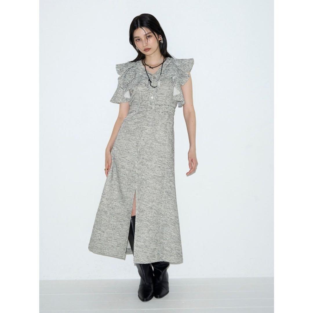 lily brown denim frill dress (MIX)