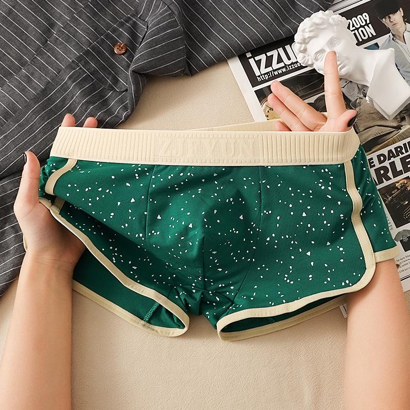 4pcs Trendy Men's Underwear Loose and Comfortable Men's Boxers Teenagers' Boxers Shorts Leggings Camouflage Boxer Brief