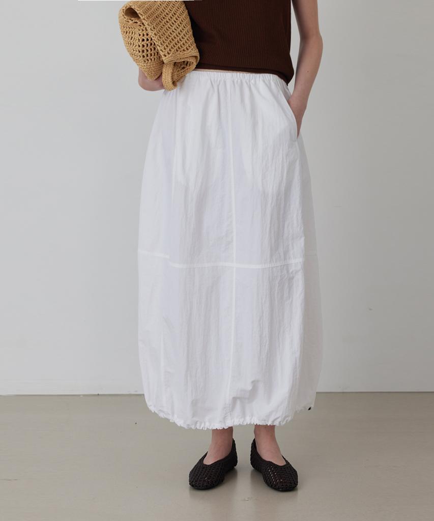 Kwinseulaebis Balloon String Set-Up Cooling Banding Long Skirt_Black_2Colors