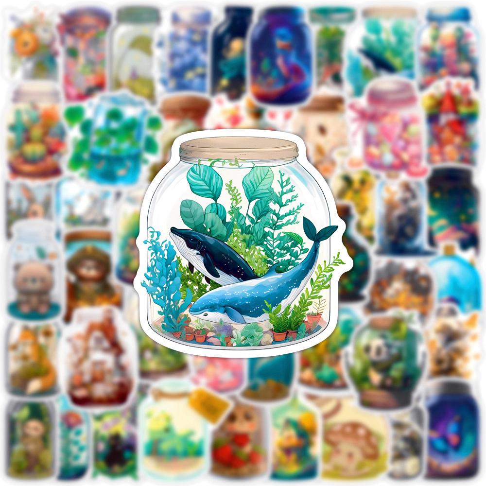 10/30/50/100pcs Funny World In a Bottle Cartoon Sticker Art Creative Decals Decorative Laptop Phone Journal Aesthetic Sticker