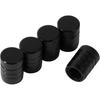 Black Anodized Aluminum Tire Valve Stem Caps with Plastic Inner Sleeve, Corrosion Resistant. Universal Valve Caps for Cars, Trucks, Motorcycles, Pack