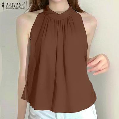 Women Casual O-neck Off Shoulder Sleeveless Tank Tops