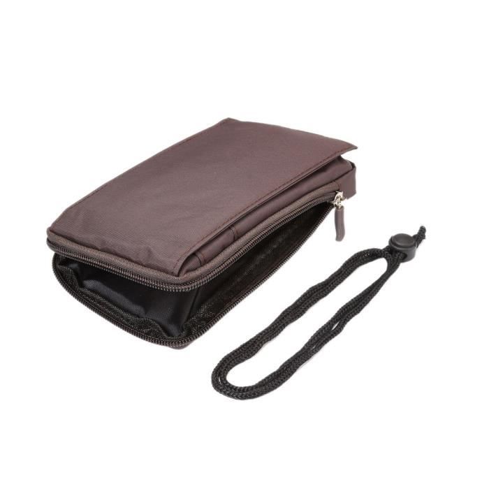 Étui Housse Multiusages Universel Fermeture Éclair pour Blackview BV9700 Pro (2019) > Marron XXM (18 x 10 cm)