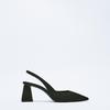 Za Women Sandals  And Summer New Black Pointed High -Heeled Thick -Heeled Single Shoes Temperament Muller Shoes Women