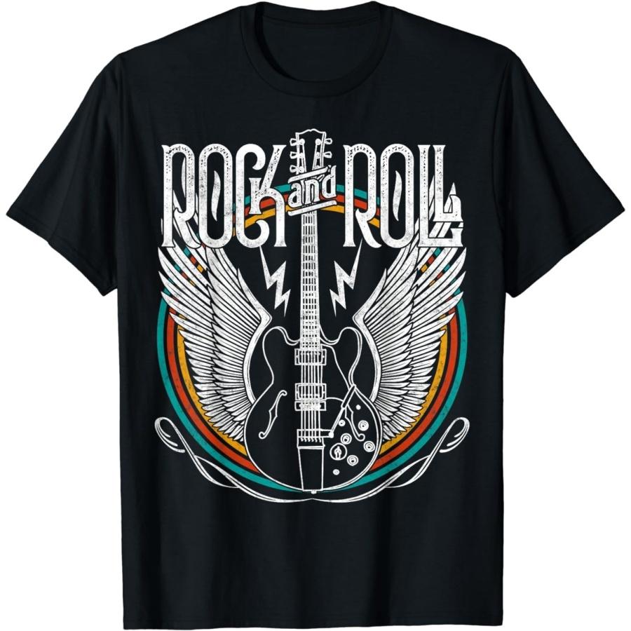 YYUUYUU Vintage Retro Distressed 80s Rock & Roll Music Guitar Wings T-Shirt XXXXXL разноцветный