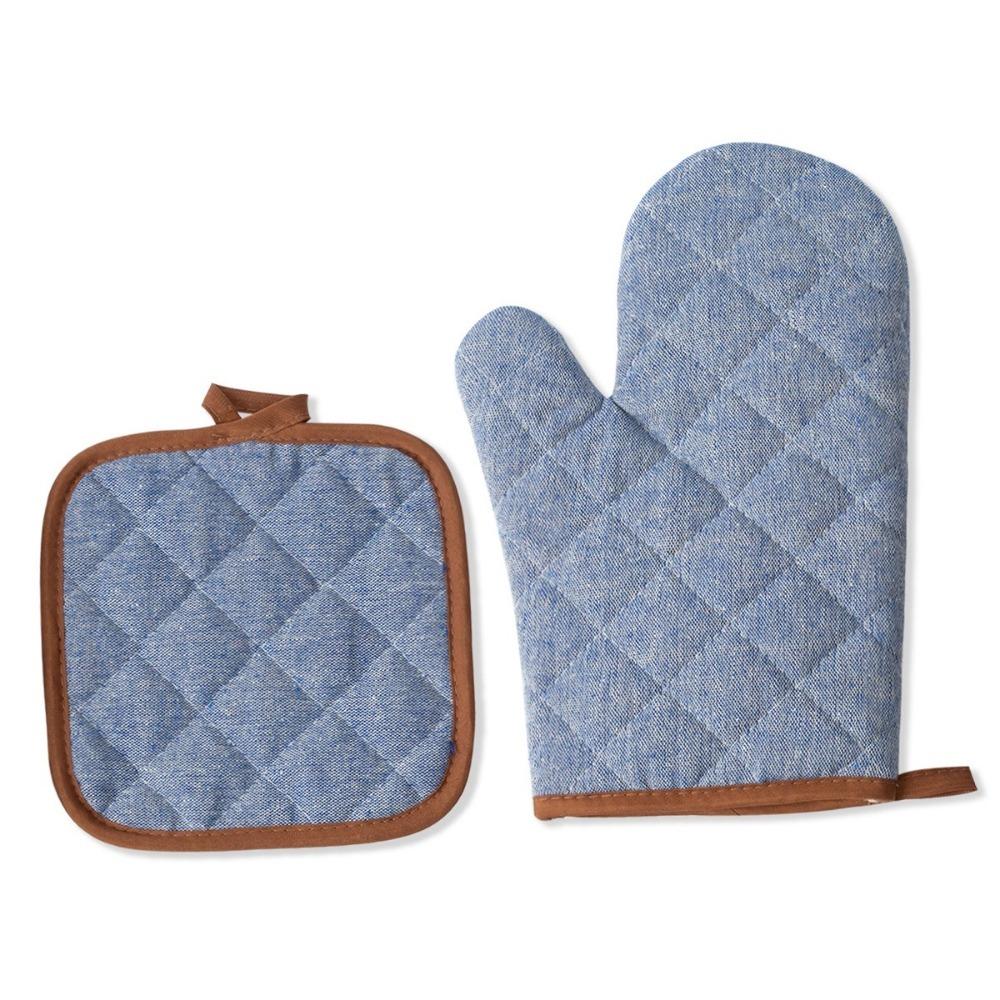 2 pcs Heat-Resistant Microwave Mitten Cotton Lining Insulated Glove  Household