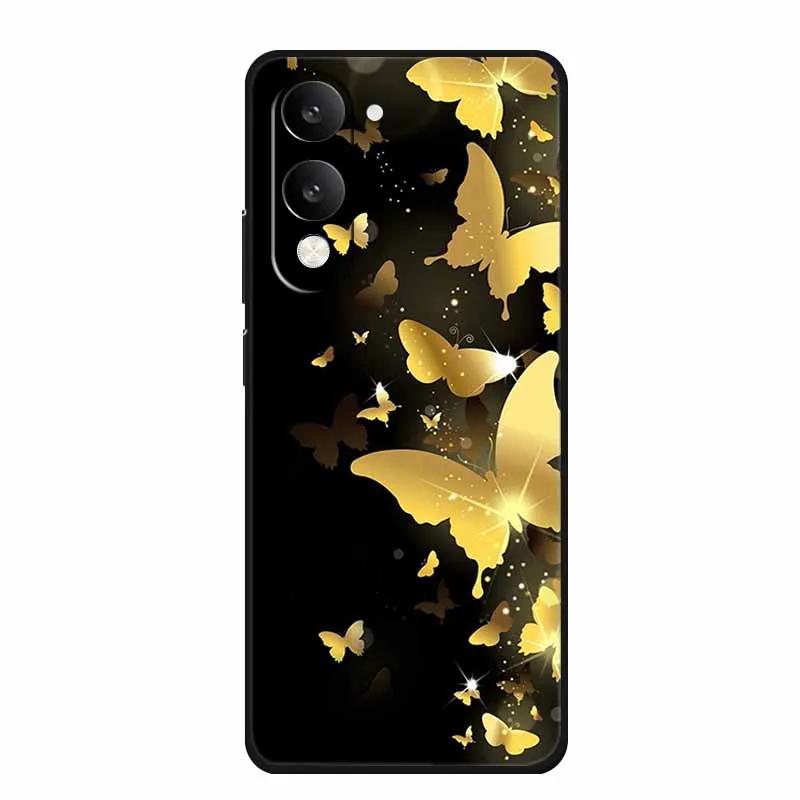 Phone Case For Vivo T4 Lite 5G Soft Silicone Cover Black TPU Cases For Vivo T 4Lite T 4 Lite Funda Back Protective Para Bumper