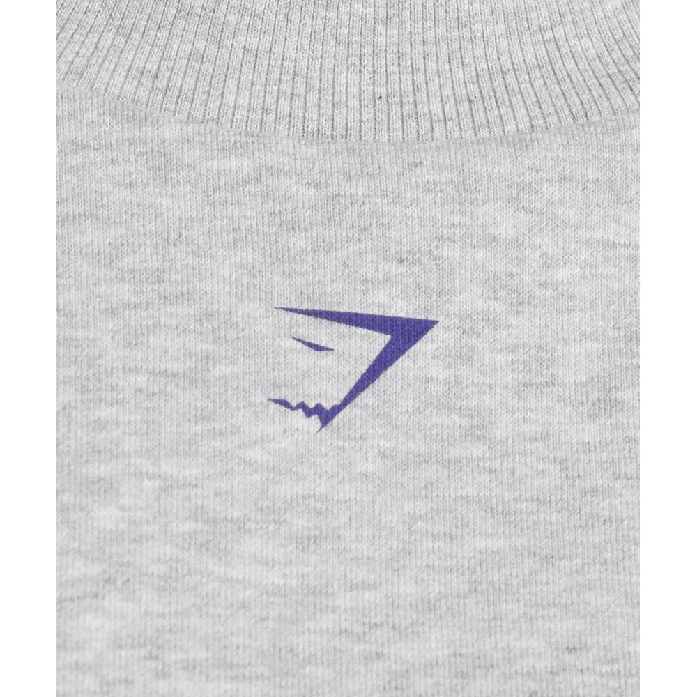 Gymshark Heavy Duty Graphic Oversized Pullover Light Grey Core Marl B3c3t Gbcn