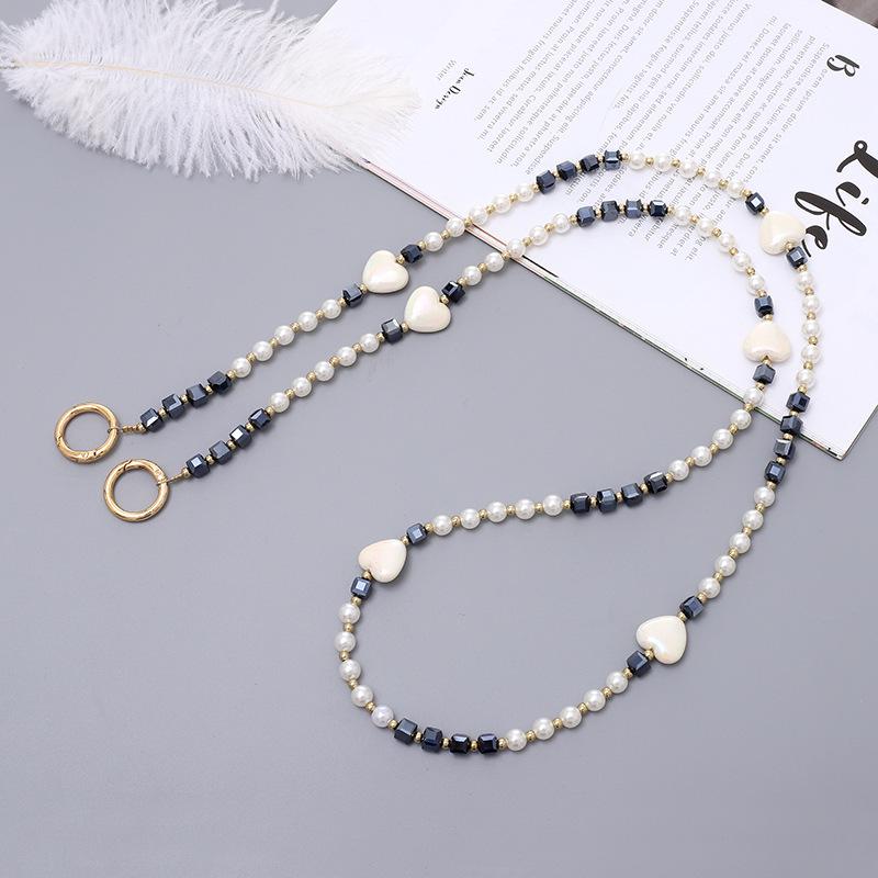 Handmade Pearl Crossbody Phone Case Lanyard with Beaded Charm