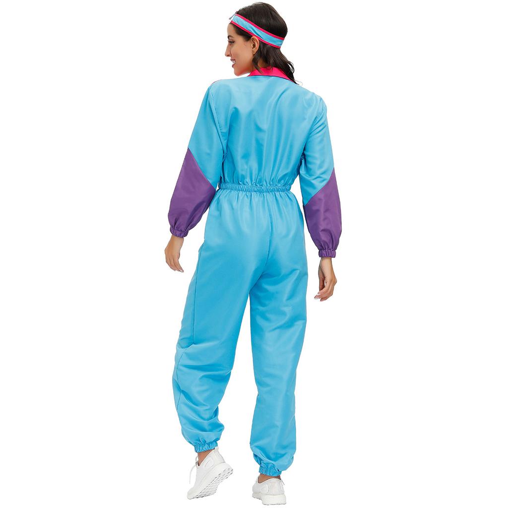 Vintage 70s Disco Hip Hop Ski Suit, Halloween Costume Party Hip Hop Suit, Women's Baseball Suit