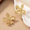 Elegant Irregular Metal Flower Stud Earrings - Trendy and Stylish for Daily Wear and Parties