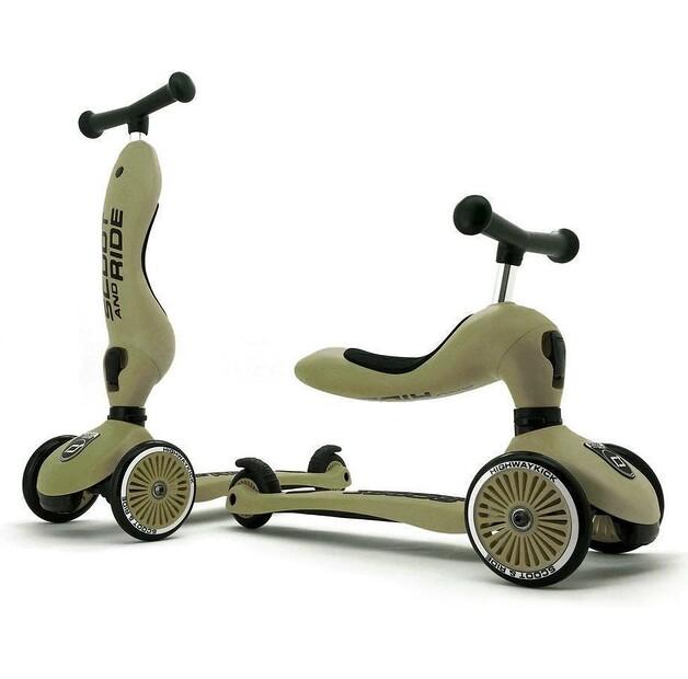 2-in-1 Scooter-Balance Bike Scoot & Ride Highwaykick 1 Olive