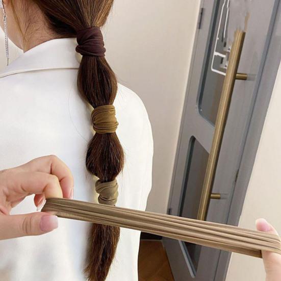 4Pcs Hair Rope Thickened Widened High Elastic Hair Ties Solid Color Ponytail Holders Soft Hair Accessories