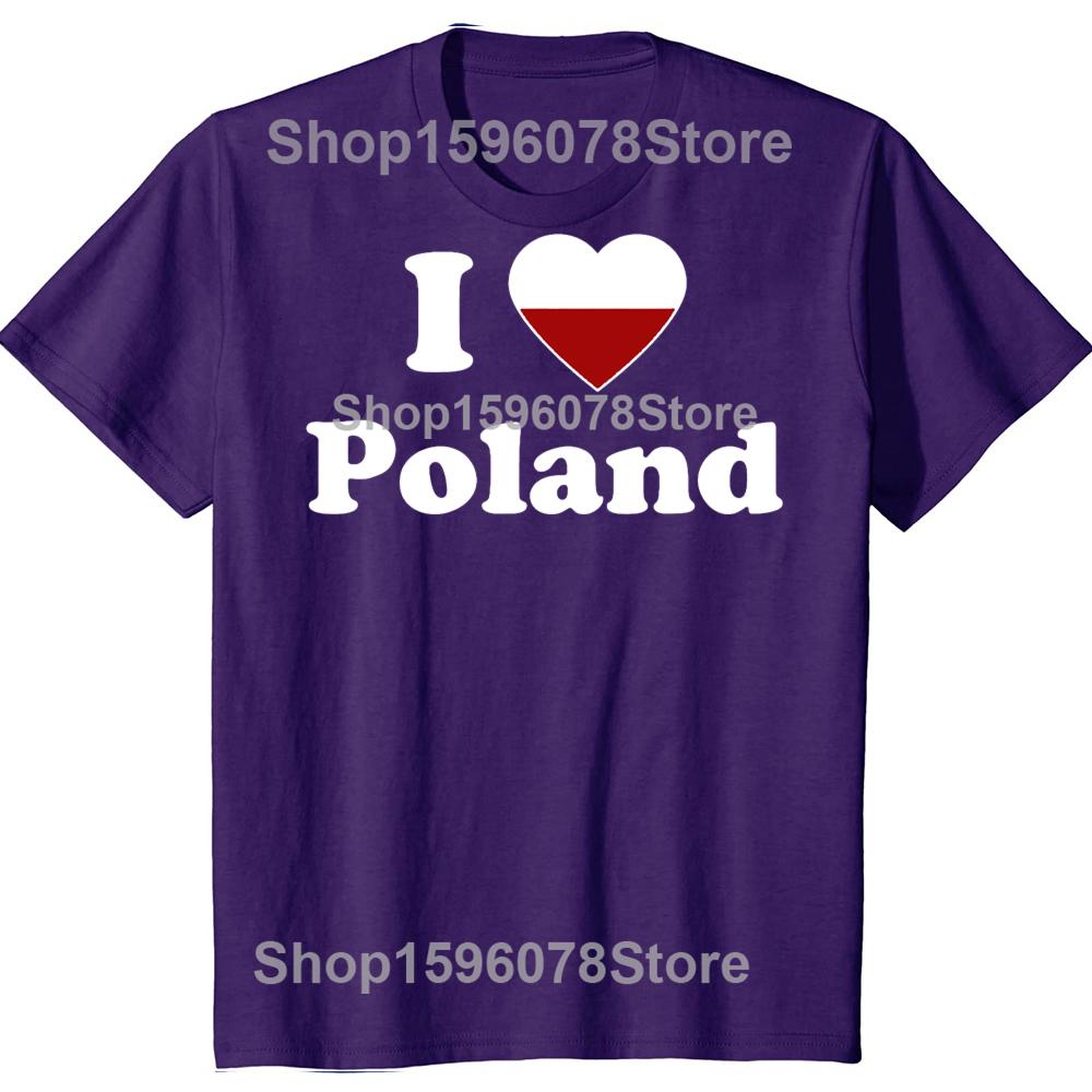 

Funny I Love Poland Red Heart Polish T Shirts Men Women Cotton Humor Streetwear Tee Shirt Short Sleeve Unisex Loose Clothing 4XL