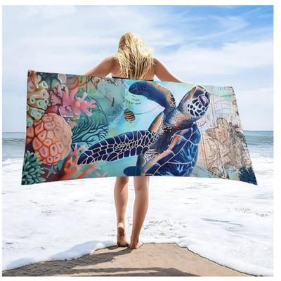Turtle Beach Towel Unique Design Sea Turtle Beach Towel Quick Dry Towel Soft Plush Turtle Towel Beach Suitable