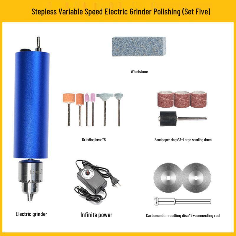 Compact Electric Handheld Grinder: Portable Plug-in Tool for Cutting, Wood Carving, Polishing, and Drilling.