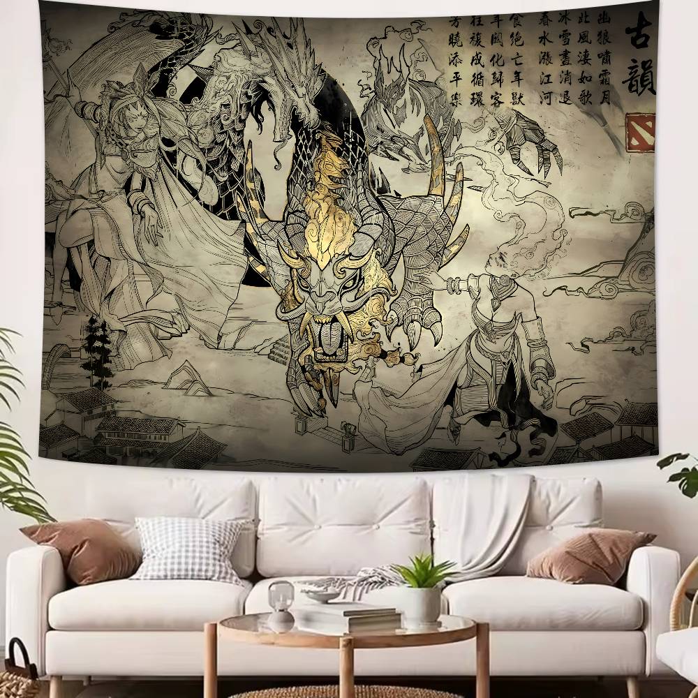 Large Cool Fashion XL Dota 2 Gaming Tapestry Popular Room Decoration Wall Tapestry Art Room Home Decor Wall Art Decor