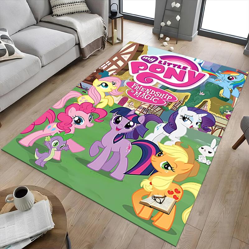 1pc Little Pony Friendship Carpet for Playroom Bedroom Living Room Sofa Home Decor,kids Game Area Rug Non-slip Floor Mat Y72992