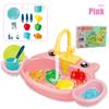 Play House Cartoon Simulation Kitchen Dishwashing Table Electric Faucet Cycle Out Water Parent-child Interaction Children's Toys