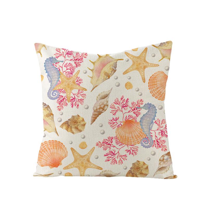 Home Marine Life Polyester Printed Pillow Case Combination Car Pillow Cushion Cover