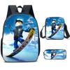 Student Schoolbag, Primary And Secondary School Student Backpack, Large Capacity, Cartoon Backpack, Satchel, Pencil Case, Three-Piece Set.