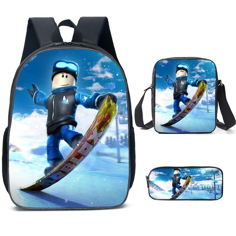 Student Schoolbag, Primary And Secondary School Student Backpack, Large Capacity, Cartoon Backpack, Satchel, Pencil Case, Three-Piece Set.