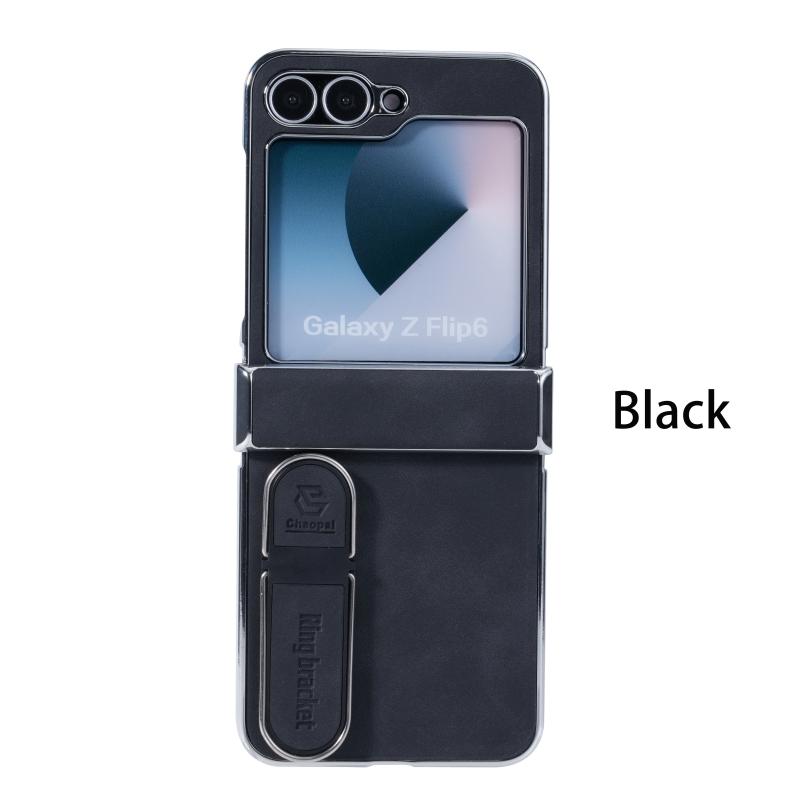 For Samsung Galaxy Z Flip 8 7 6 5 4 3 5G Fingertip Stand Leather Waterproof Anti-Fingerprint Anti-Drop Anti-Folding Phone Case