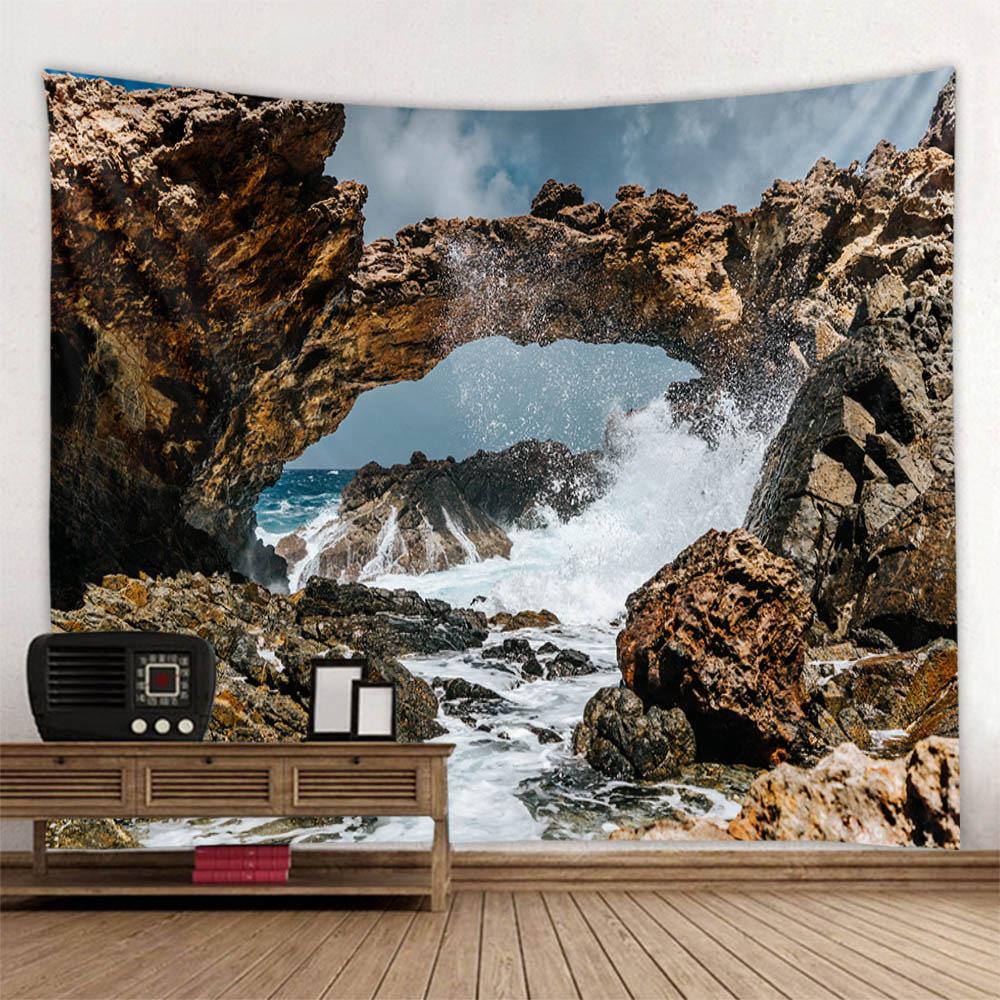Aesthetic Tapestry Bohemian Hippie Starry Sky Sea View Home Art Decoration Blanket Living Room Background Wall Hanging Cloth