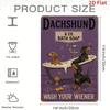 Vintage Dachshund Metal Sign 8x12 Inch Classic Short Legged Dog Wall Art Unique Home Bathroom Decor