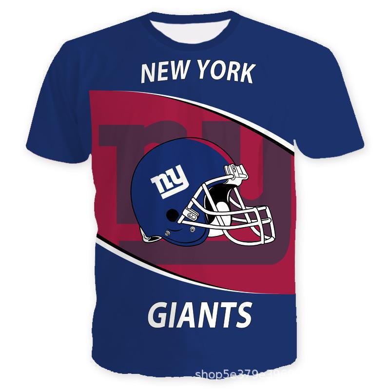 American Football Short Sleeved Men's 3D Digital Printed Sports NFL Sports Needle Eye T-shirt