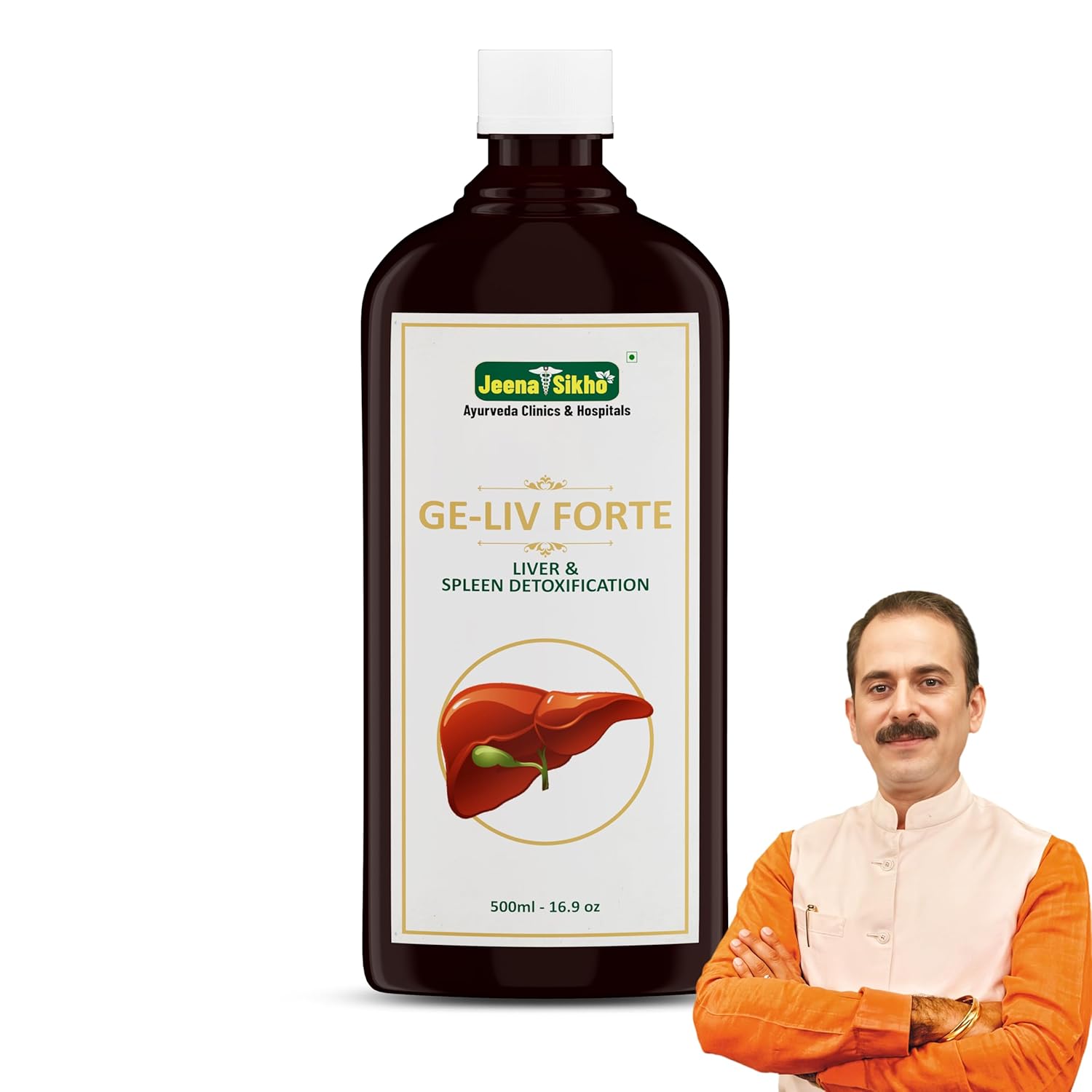 

Jeena Sikho GE-LIV Forte Liver Care Syrup 500ml Herbal Liver Support Ayurvedic Digestive Wellness Bhringraj Kalmegh Kutki Suppor