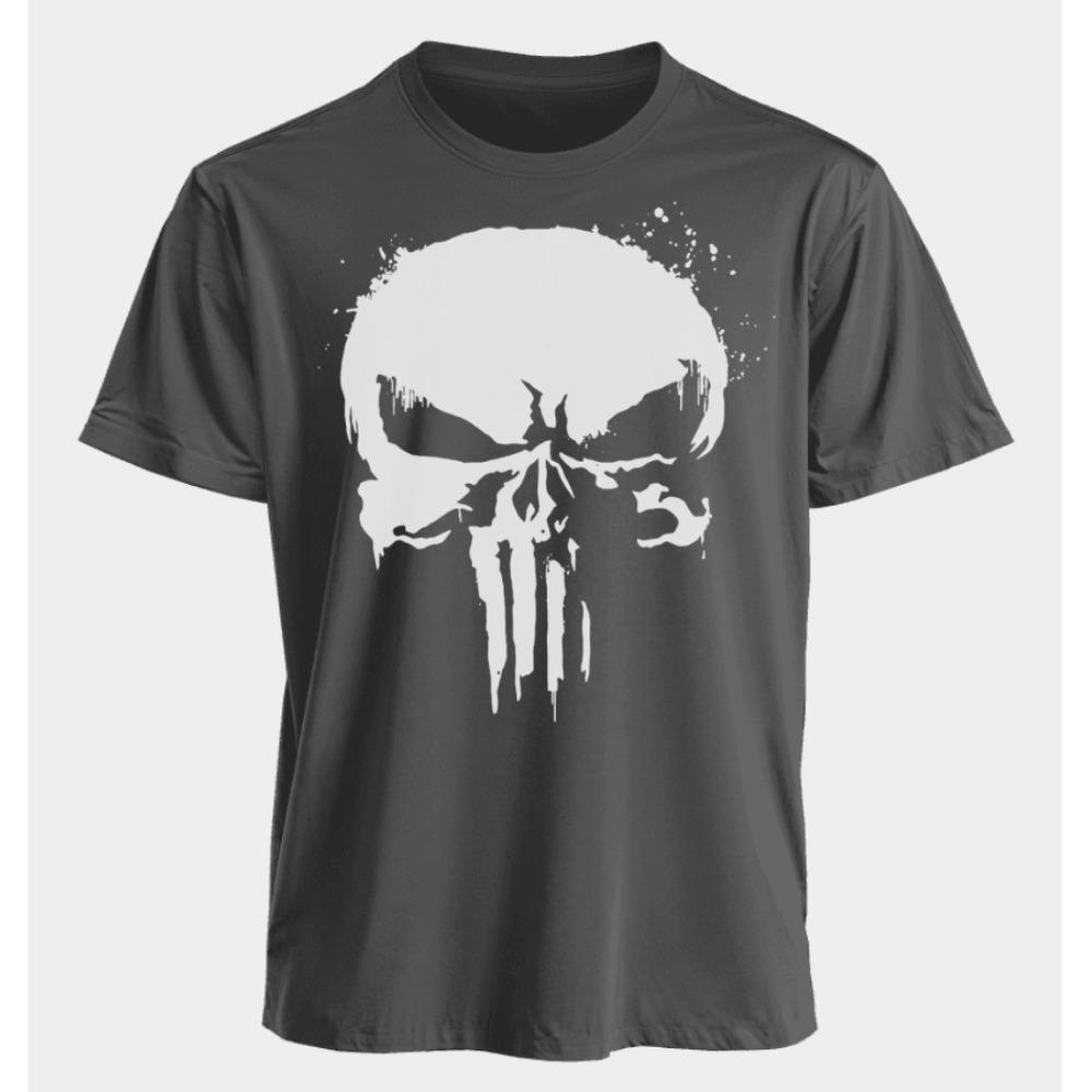 Men's and Women's T-shirts Punisher Summer American Spring and Autumn Basic Loose Sporty Punk Oversized Short-sleeved